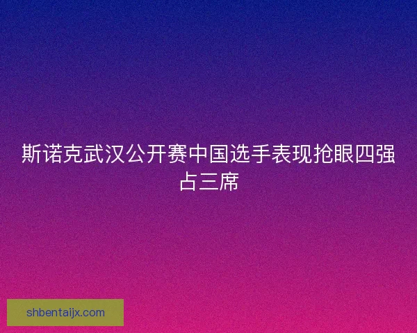 斯诺克武汉公开赛中国选手表现抢眼四强占三席