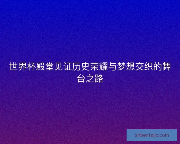世界杯殿堂见证历史荣耀与梦想交织的舞台之路