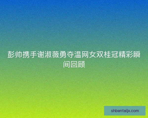彭帅携手谢淑薇勇夺温网女双桂冠精彩瞬间回顾