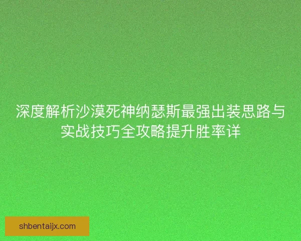 深度解析沙漠死神纳瑟斯最强出装思路与实战技巧全攻略提升胜率详