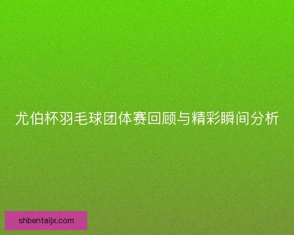 尤伯杯羽毛球团体赛回顾与精彩瞬间分析 尤伯杯羽毛球团体赛回顾与精彩瞬间分析