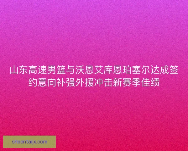 山东高速男篮与沃恩艾库恩珀塞尔达成签约意向补强外援冲击新赛季佳绩