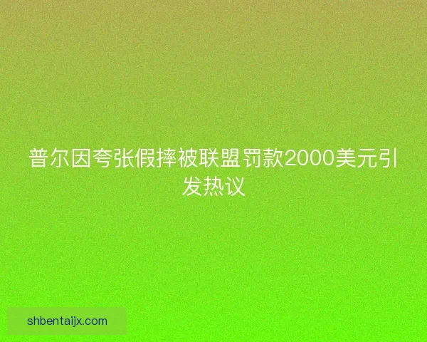 普尔因夸张假摔被联盟罚款2000美元引发热议