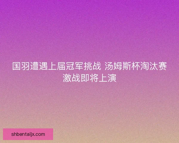 国羽遭遇上届冠军挑战 汤姆斯杯淘汰赛激战即将上演 国羽遭遇上届冠军挑战 汤姆斯杯淘汰赛激战即将上演